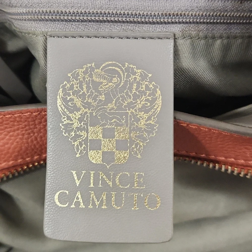 Vince Camuto Brown Orange Leather Hobo Bag. - Picture 3 of 11